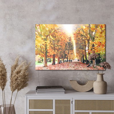 Ljuddämpande tavla - Autumn forest painted