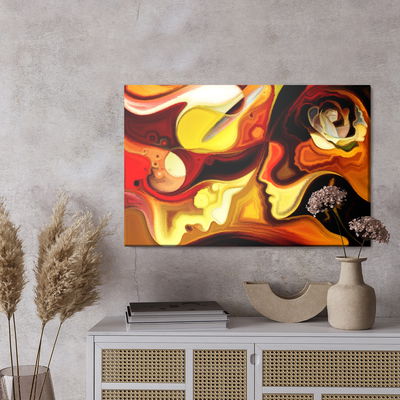 Ljuddämpande tavla - Abstract human faces