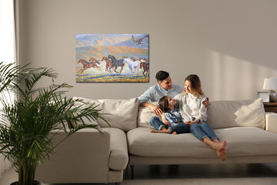 Ljuddämpande tavla - Horses galloping