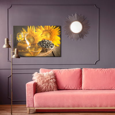 Ljuddämpande tavla - Beautiful sunflowers with oil