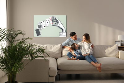 Ljuddämpande tavla - Woman's hand with a deck of