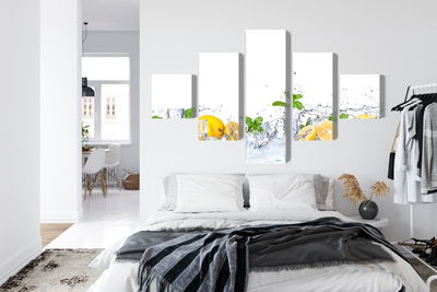 Ljuddämpande tavla - Mint leaves with lemons
