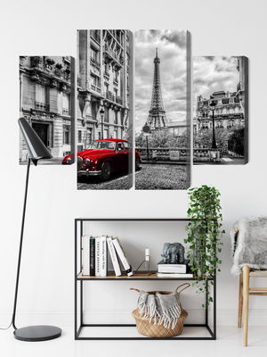 Ljuddämpande tavla - Red car in retro style