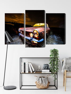 Ljuddämpande tavla - Old abandoned car 3d