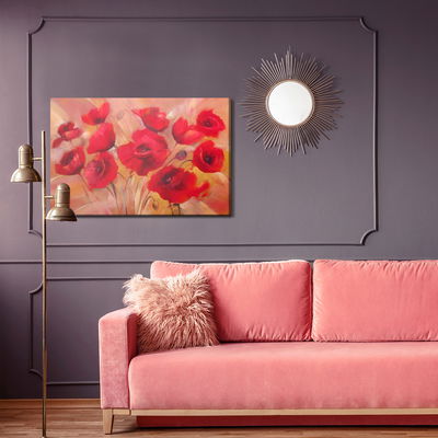 Ljuddämpande tavla - Red poppies like painted
