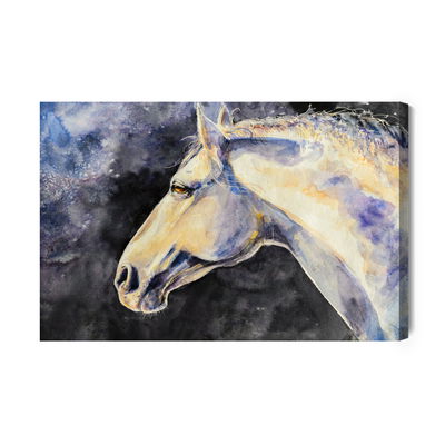 Ljuddämpande tavla - A light horse on a dark