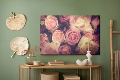 Ljuddämpande tavla - Colorful roses with a 3d