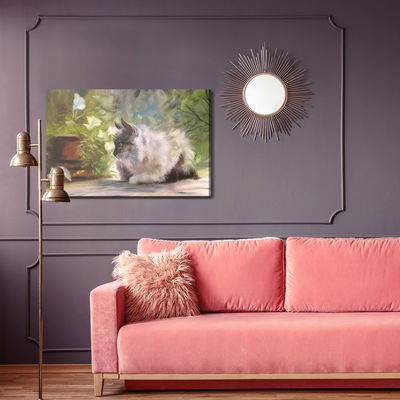 Ljuddämpande tavla - A cat among the green