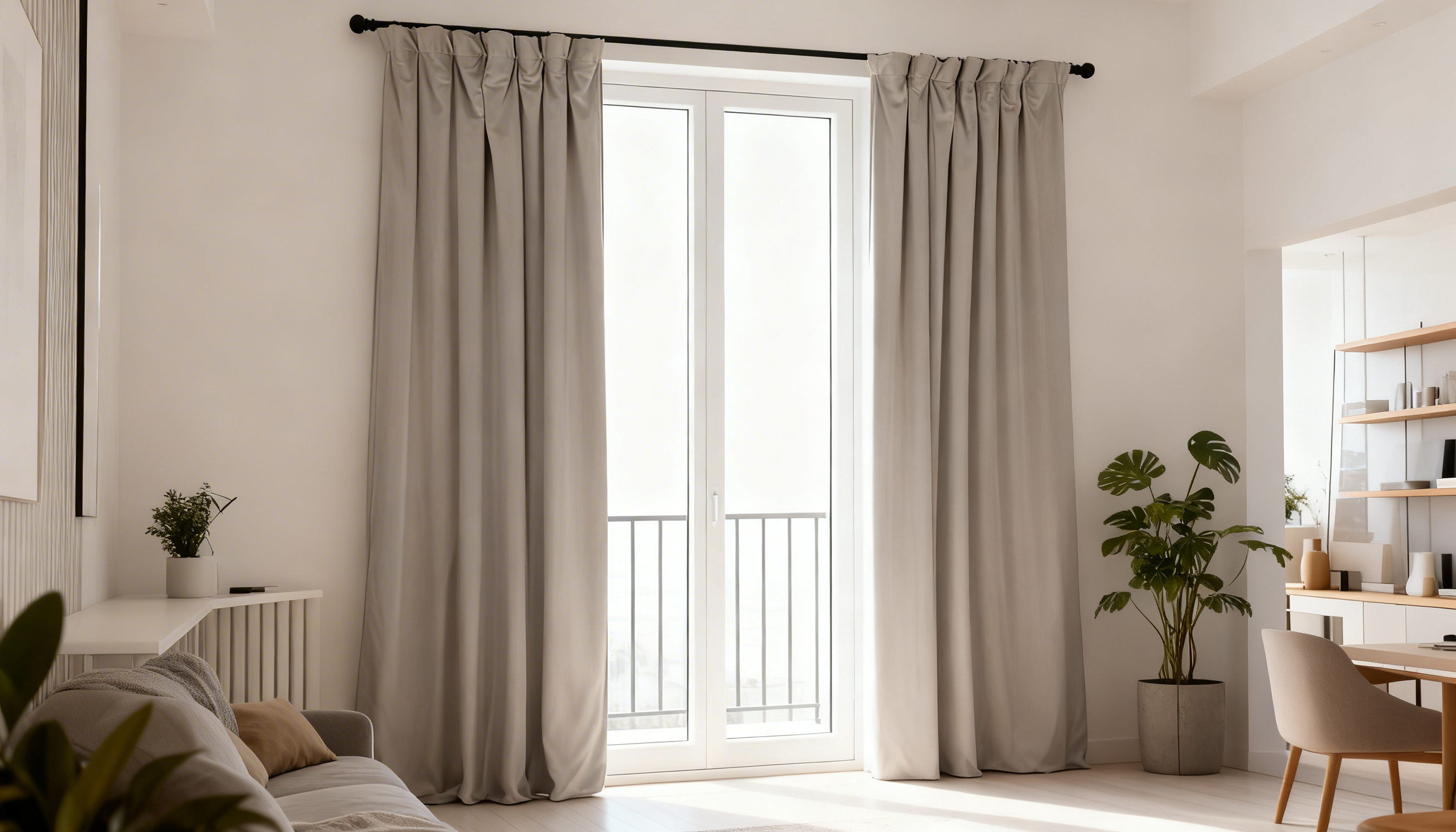 Ljudabsorbera med gardiner