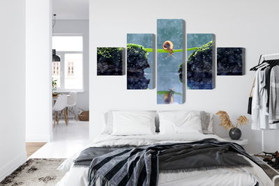 Ljuddämpande tavla - Snail in the rain