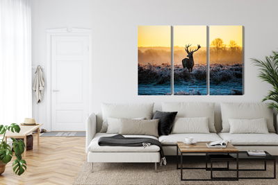 Ljuddämpande tavla - Deer in the rut in 3d