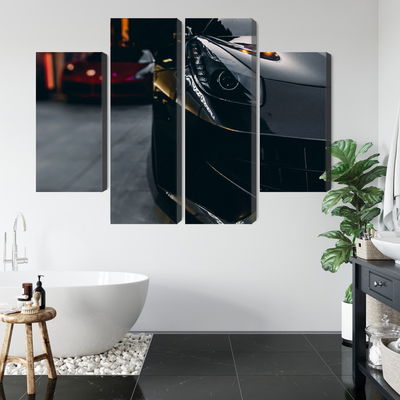 Ljuddämpande tavla - Front of a black sports car