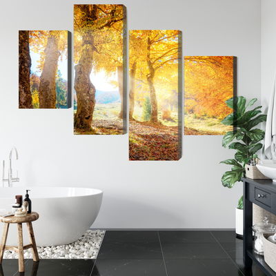 Ljuddämpande tavla - Sunny autumn forest