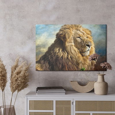 Ljuddämpande tavla - Majestic 3d lion