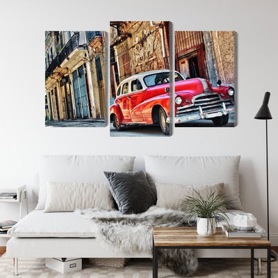 Ljuddämpande tavla - Old american car and havana