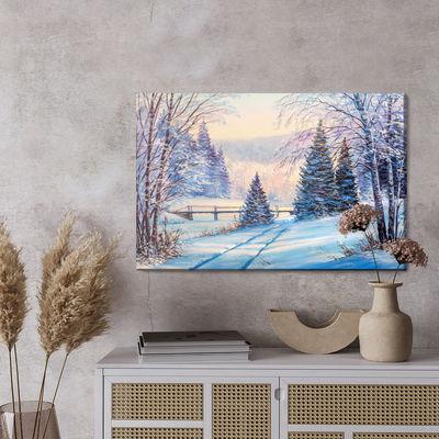 Ljuddämpande tavla - Winter forest landscape