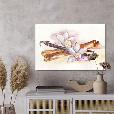 Ljuddämpande tavla - Vanilla sticks with flowers