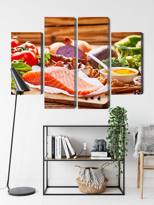 Ljuddämpande tavla - Salmon among vegetables