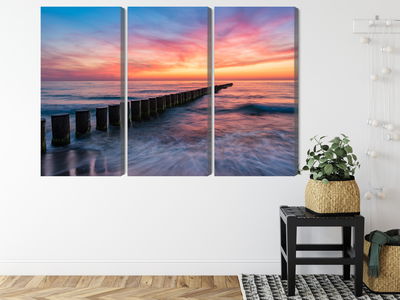 Ljuddämpande tavla - The baltic sea with wooden