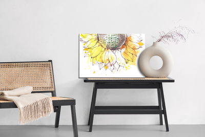 Ljuddämpande tavla - Sunflower with zero-one code