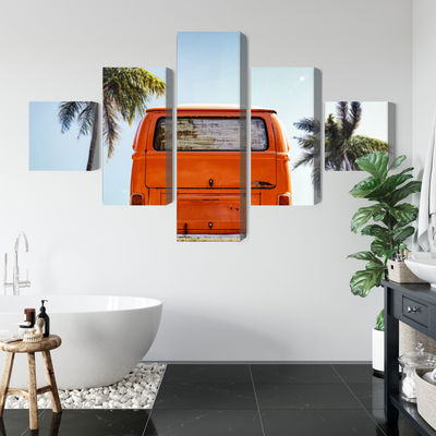 Ljuddämpande tavla - Retro car between palm trees