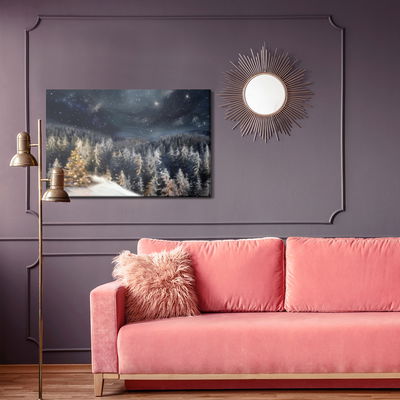 Ljuddämpande tavla - Winter forest at night