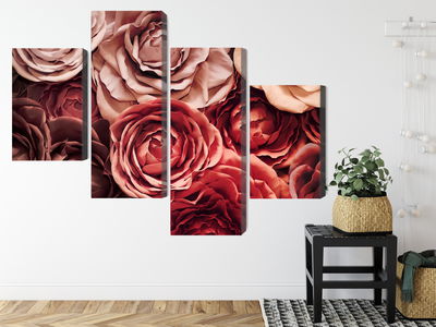 Ljuddämpande tavla - Colorful flowers close up 3d