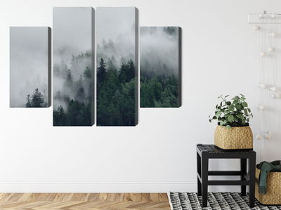 Ljuddämpande tavla - Green misty forest