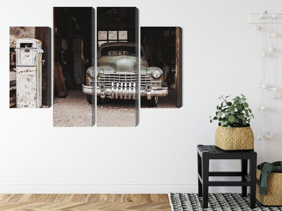 Ljuddämpande tavla - Old car in vintage style