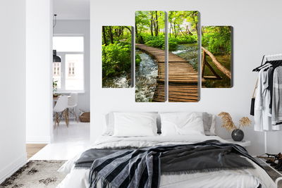 Ljuddämpande tavla - Wooden pier in the forest