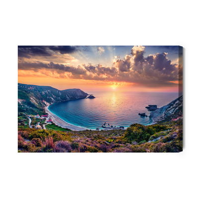 Ljuddämpande tavla - Sunset over the sea bay