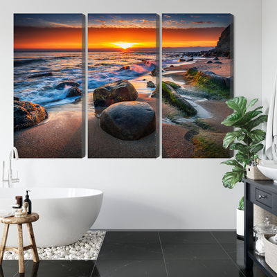 Ljuddämpande tavla - 3d beach sunset