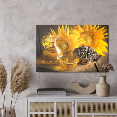 Ljuddämpande tavla - Beautiful sunflowers with oil