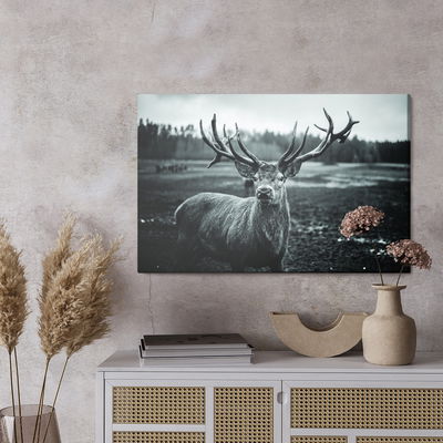 Ljuddämpande tavla - Black and white deer