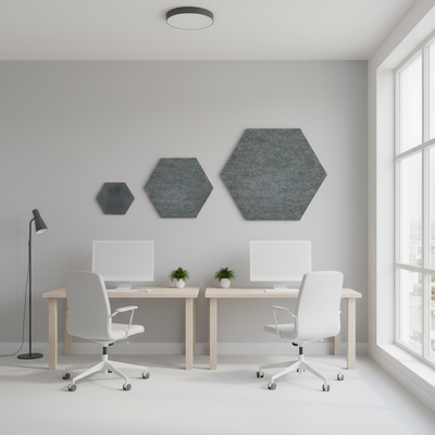 Ljudabsorbering till vägg - PES hexagon wall