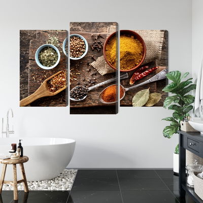 Ljuddämpande tavla - Board with various spices