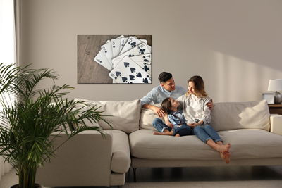 Ljuddämpande tavla - Cards with black symbols