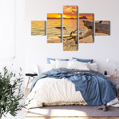 Ljuddämpande tavla - Sea landscape at sunset