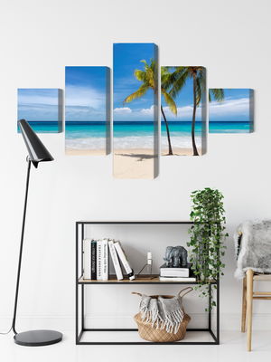 Ljuddämpande tavla - Caribbean beach 3d