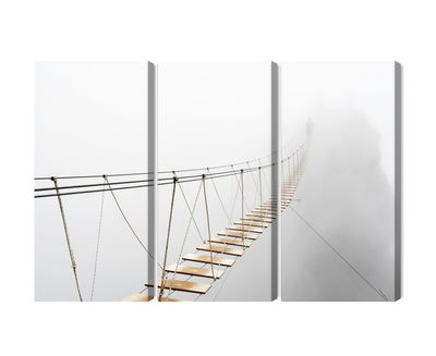 Ljuddämpande tavla - Hanging bridge in the fog