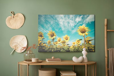 Ljuddämpande tavla - Sunflower field against