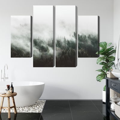 Ljuddämpande tavla - Misty 3d forest landscape