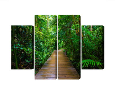 Ljuddämpande tavla - Wooden bridge in a tropical