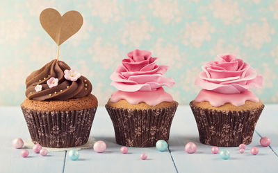 Ljuddämpande tavla - Cupcakes with cream