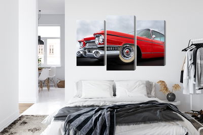 Ljuddämpande tavla - A red car from the 1950s