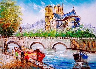 Ljuddämpande tavla - Seine river in Paris