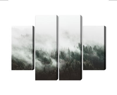 Ljuddämpande tavla - Misty 3d forest landscape