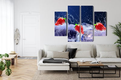 Ljuddämpande tavla - Strawberries on ice