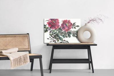 Ljuddämpande tavla - Red peony as painted