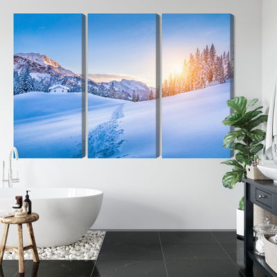 Ljuddämpande tavla - The alps at winter time 3d